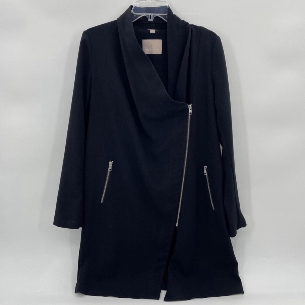 Soia & Kyo Black Drape Front Coat